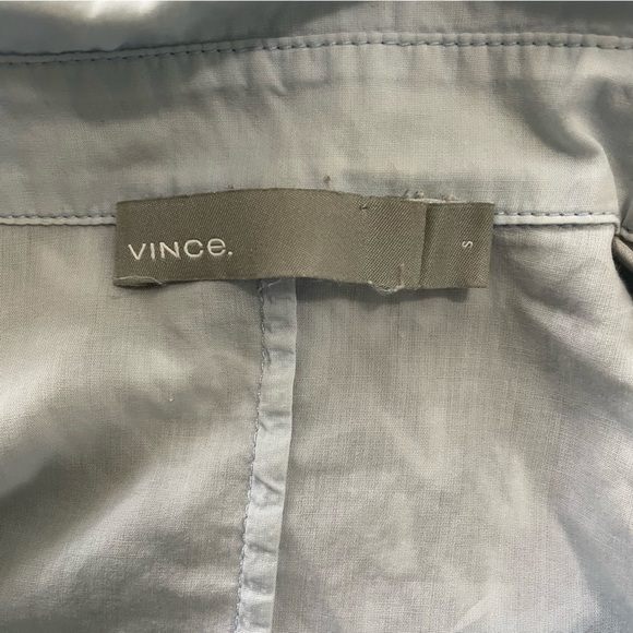 VINCE Light Blue Cotton Button Down Top Small - Picture 7 of 7